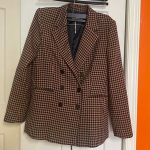 Women's Houndstooth Double-Breasted Jacket.New never worn.